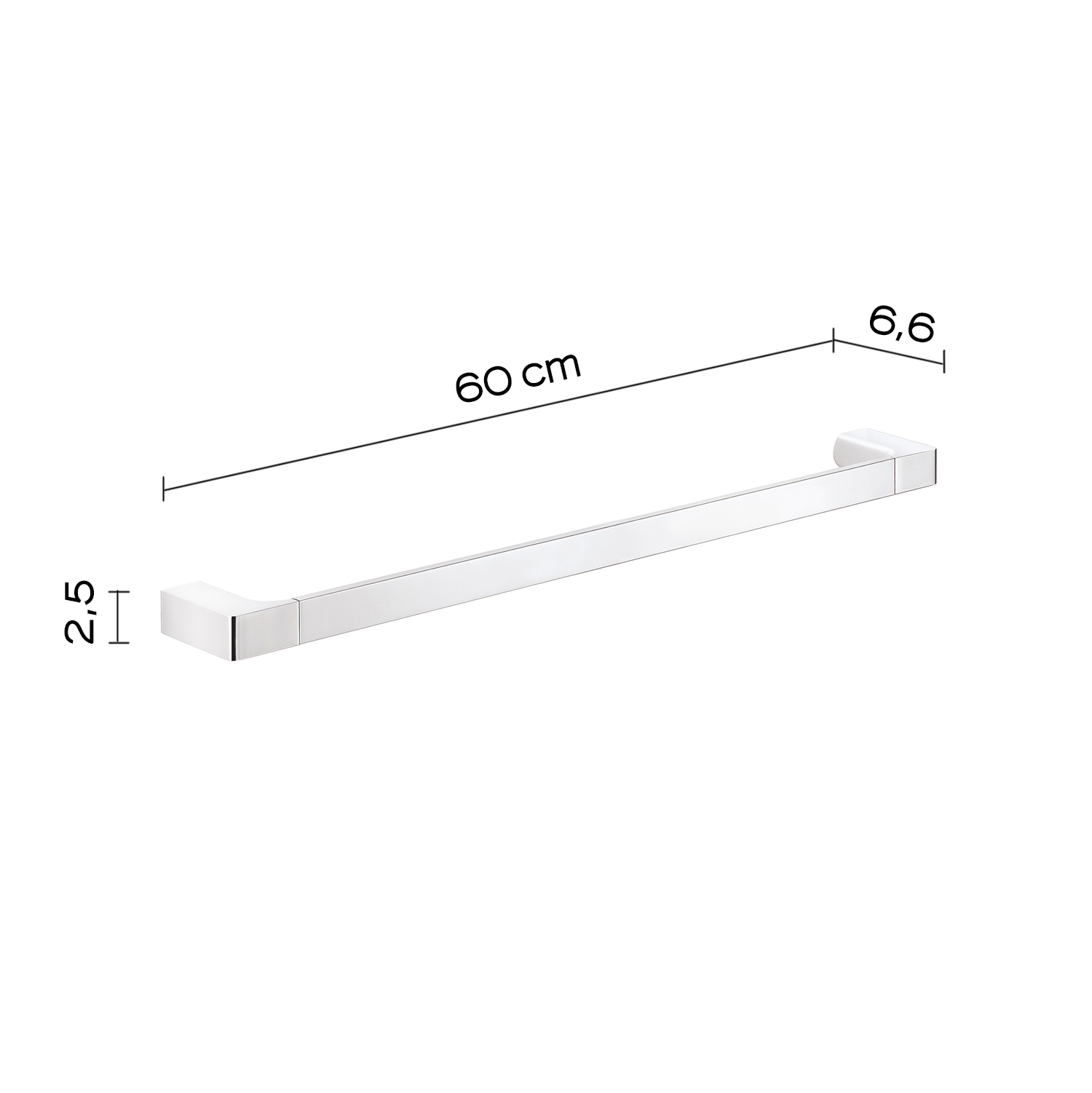 gedy-pirenei-porte-serviette-60-cm-chrome-mural image 2