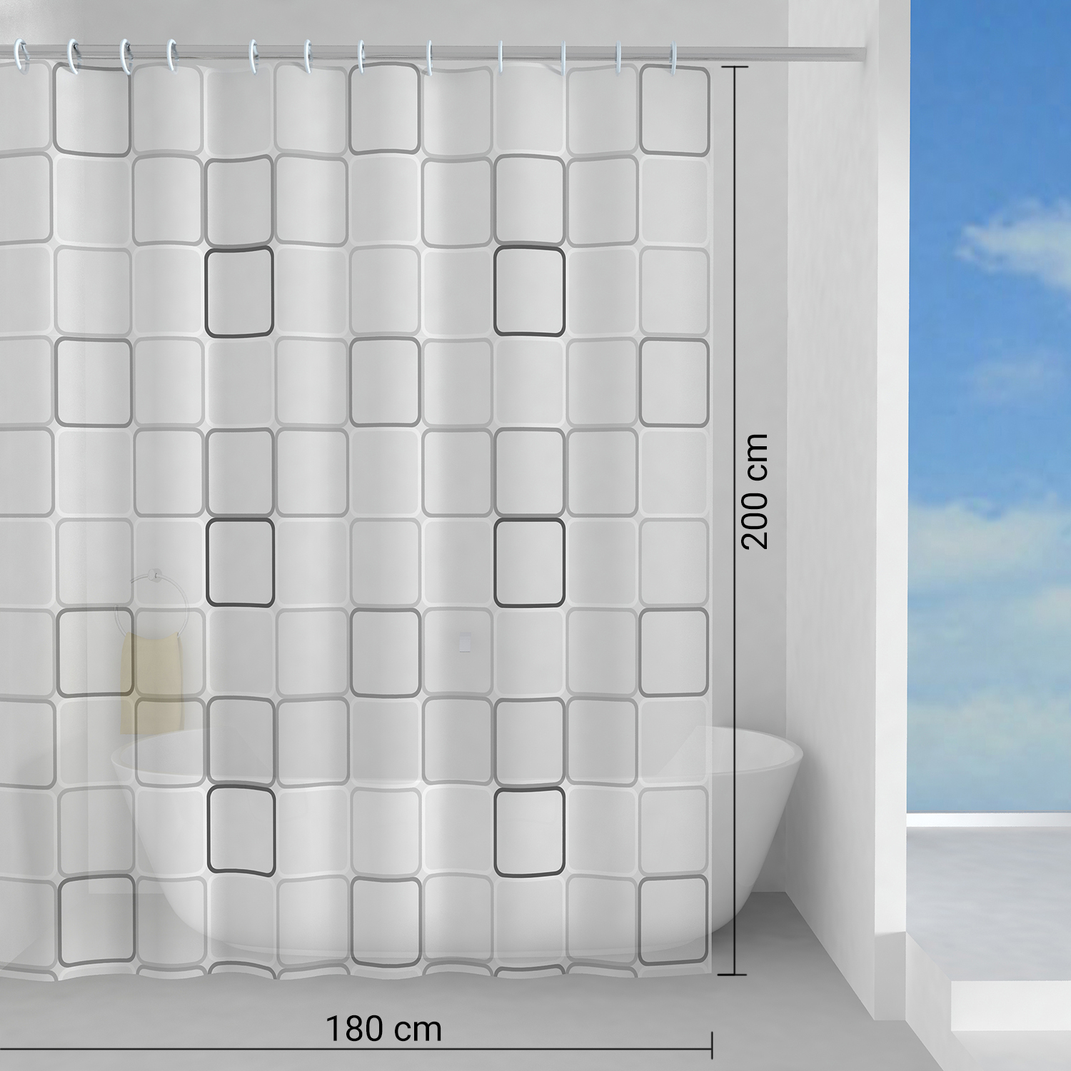 gedy-domino-rideau-de-douche-180x200-cm-gris image 2