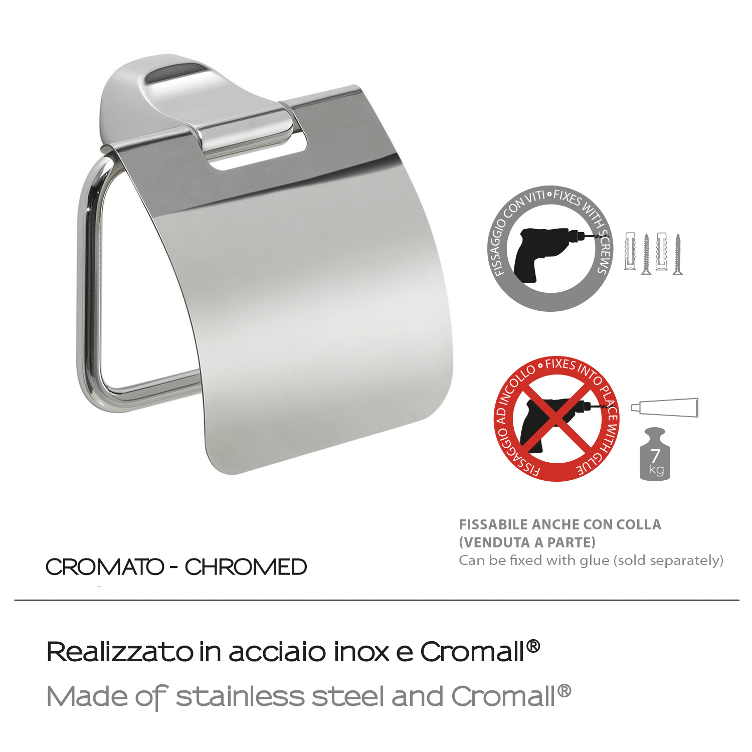 gedy-stelvio-porte-rouleau-avec-couvercle-chrome image 3