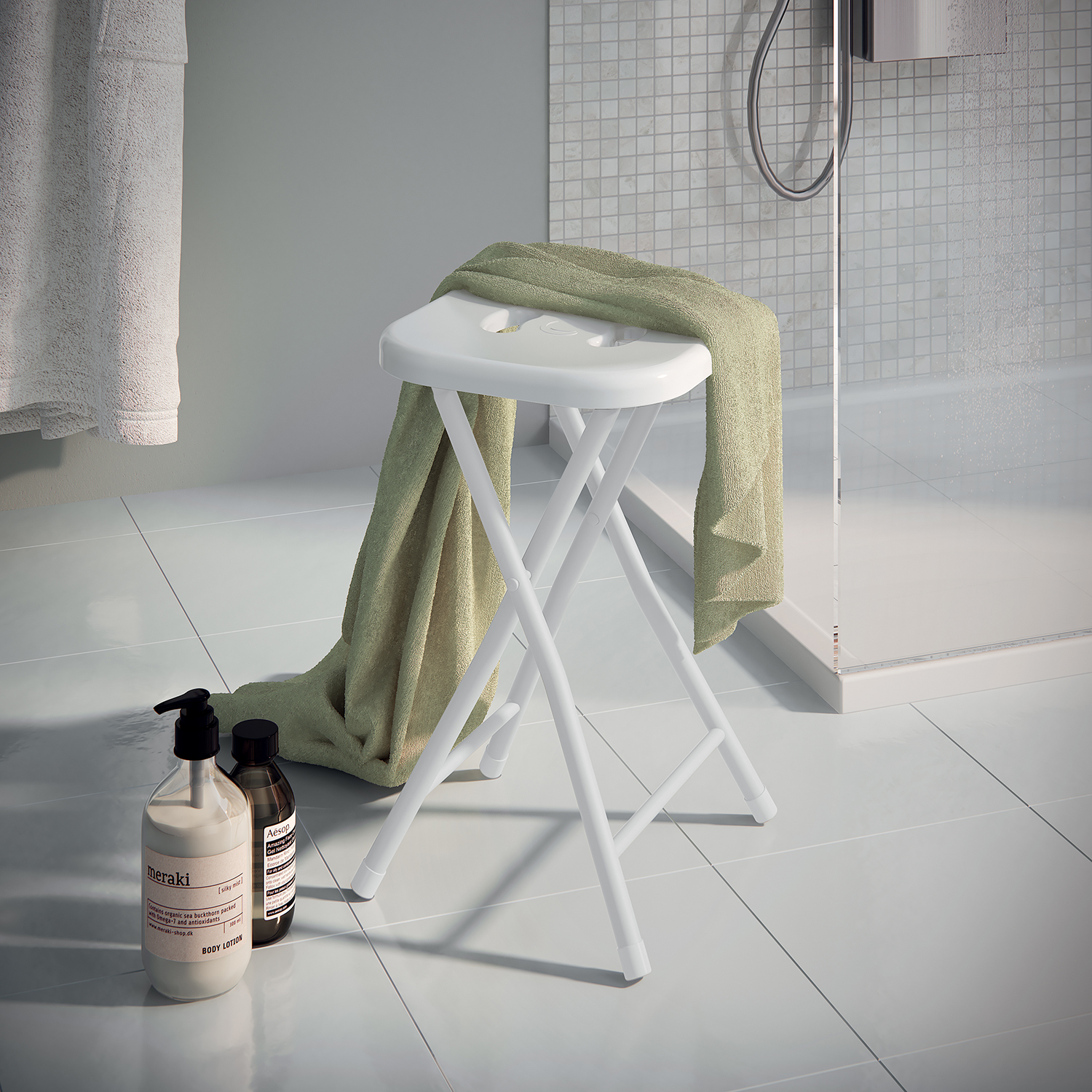 gedy-co76-tabouret-repliable-blanc-salle-de-bain image 3