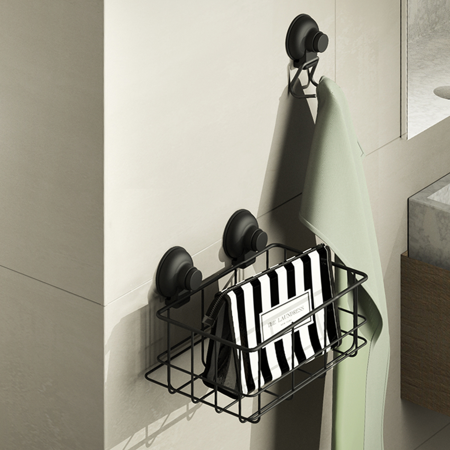 gedy-hot-panier-douche-rectangulaire-fil-noir-mat image 3
