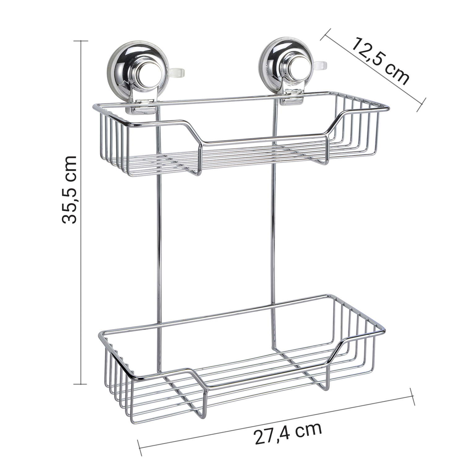 gedy-hot-panier-douche-double-fil-chrome image 2