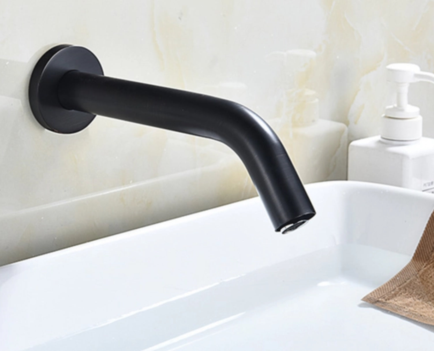 hudor-c-phise-robinet-lavabo-infrarouge-noir-mat-mural image 3
