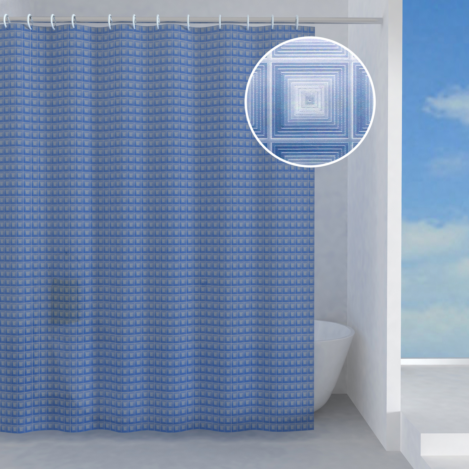 gedy-square-rideau-douche-180x200-cm-bleu-ciel image 1