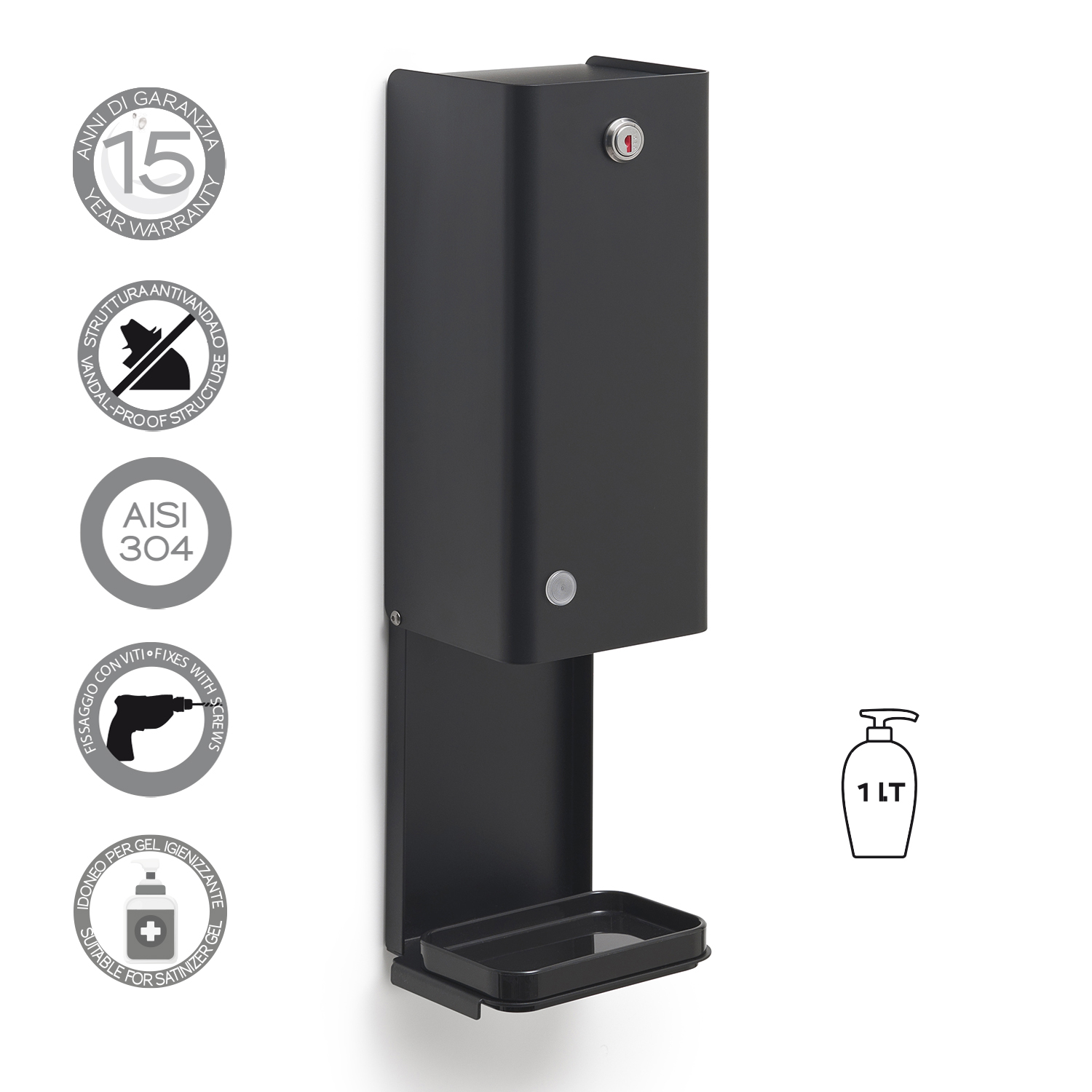 gedy-bonito-distributeur-savon-noir-mat image 4