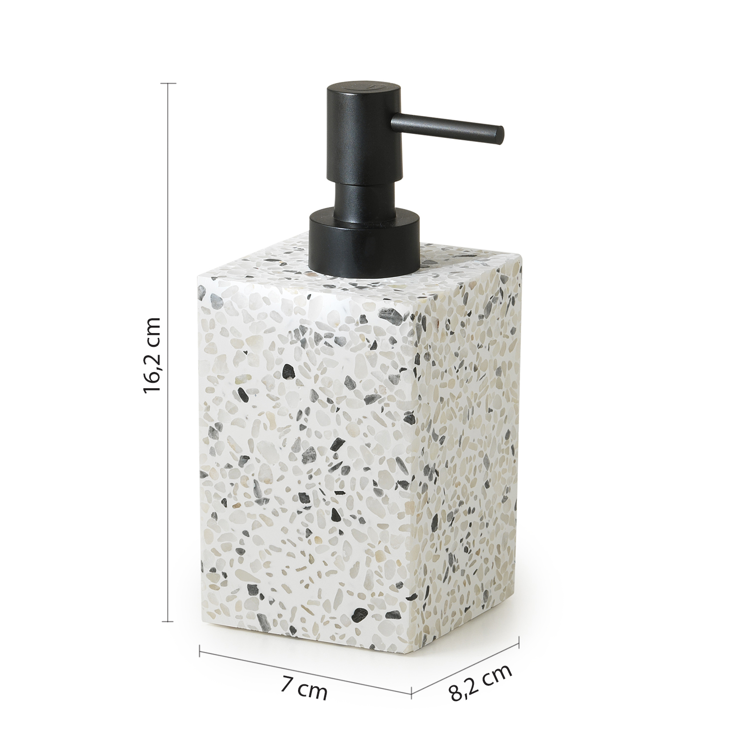 gedy-zoe-distributeur-savon-marbre-blanc-noir image 2