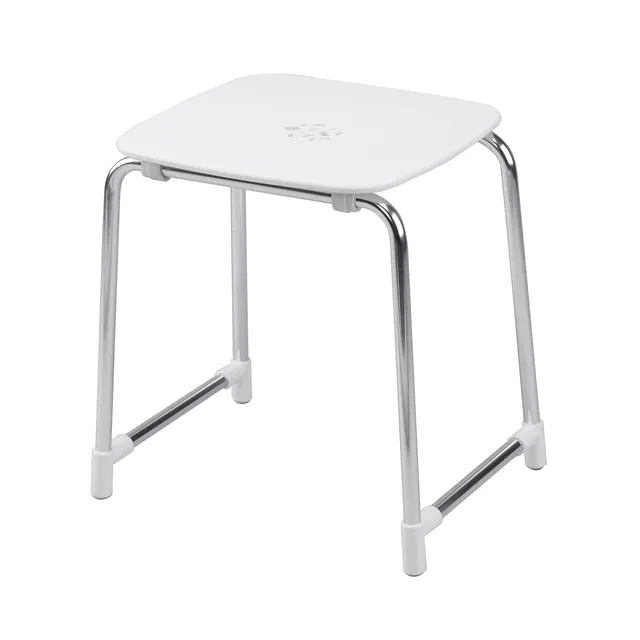 gedy-prima-classe-tabouret-blanc-chrome-salle-de-bain image 1