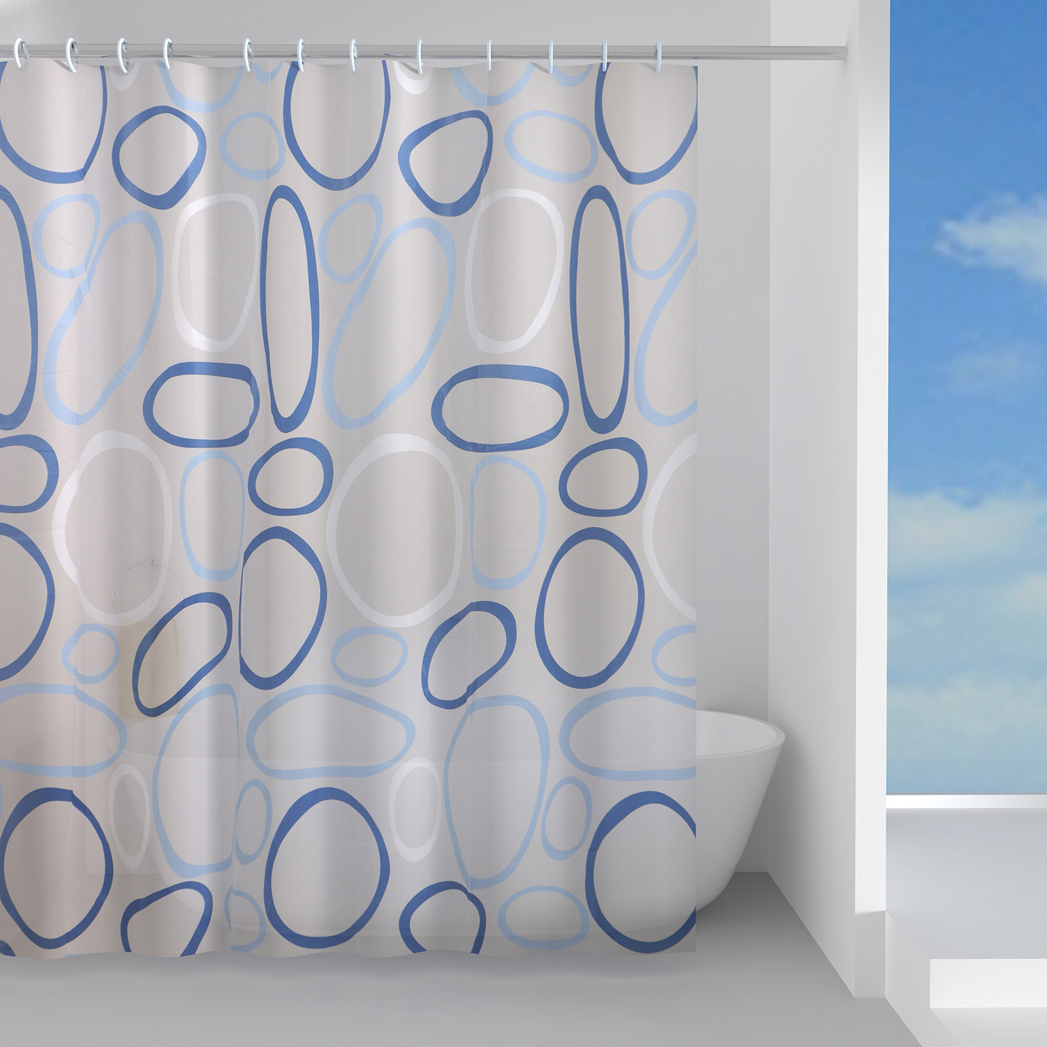 gedy-ciotoli-rideau-de-douche-180x200-bleu-ciel image 1
