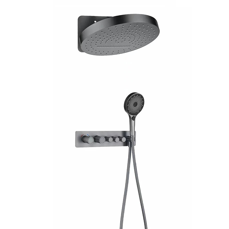 hudor-essential-ensemble-douche-thermostatique-noir-mat-encastr image 1