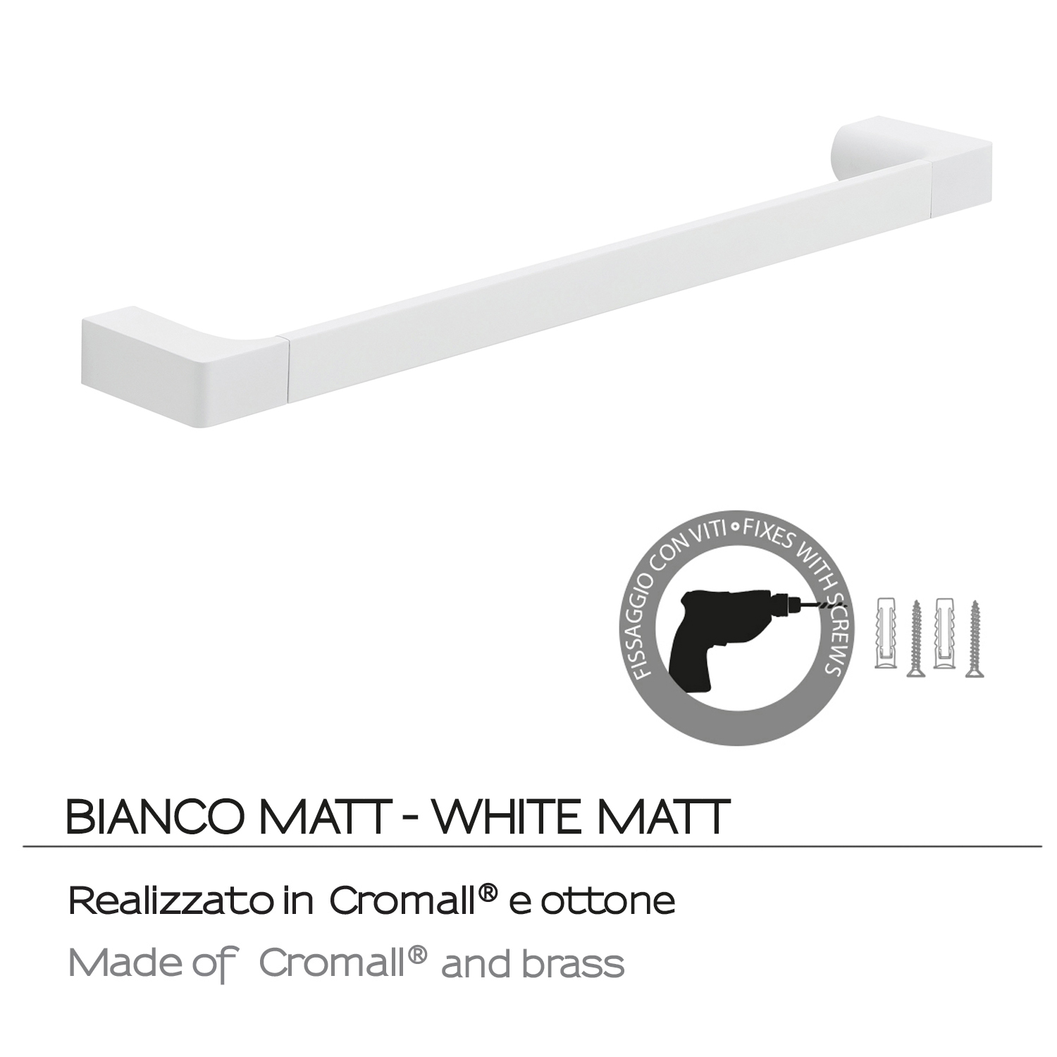 gedy-pirenei-porte-serviette-mural-45-cm-blanc-mat image 5