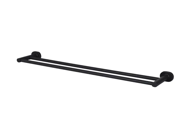 bisk-go-double-barre-fixe-600-porte-serviettes-noir-mat image 1