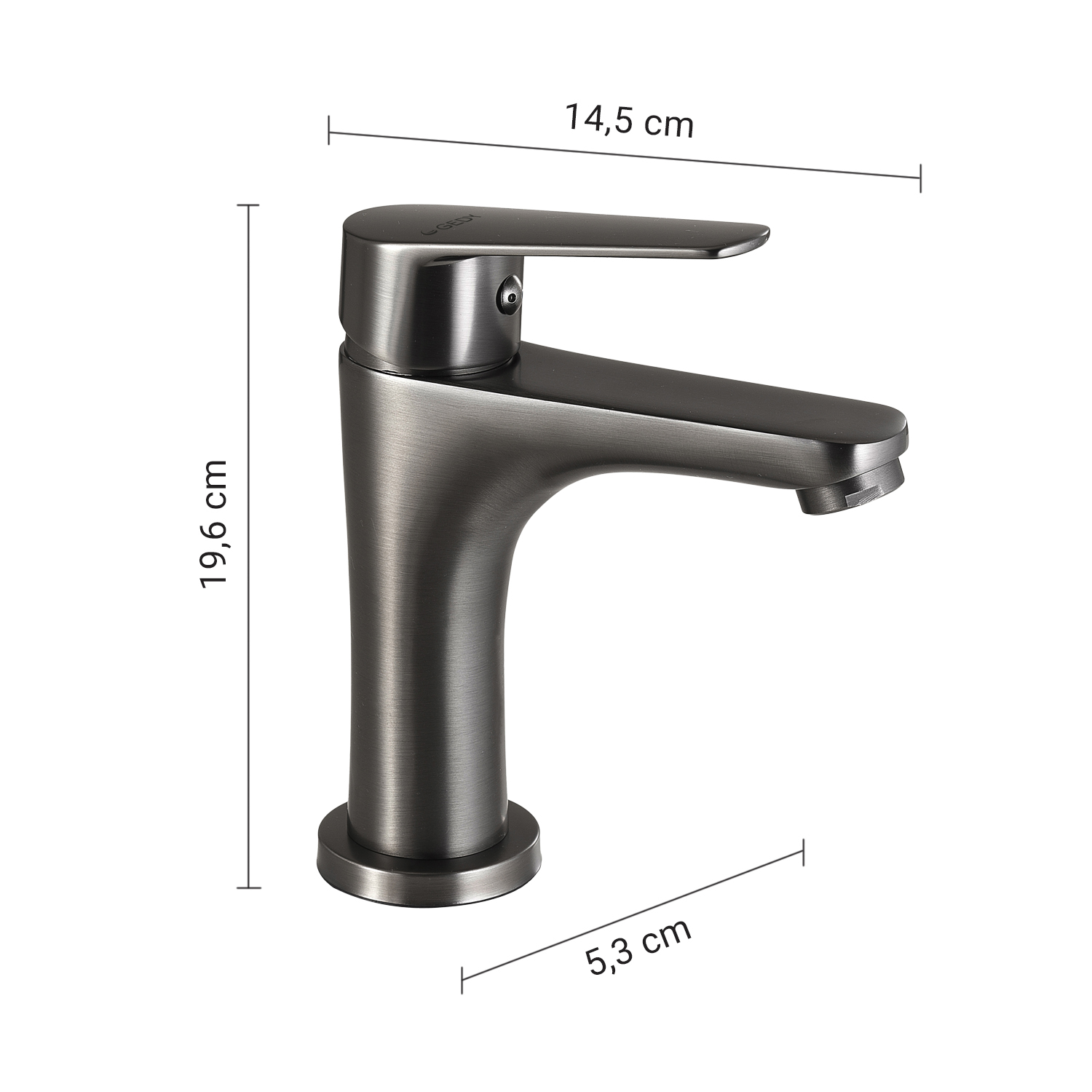 gedy-como-mitigeur-lavabo-bas-gun-metal image 2
