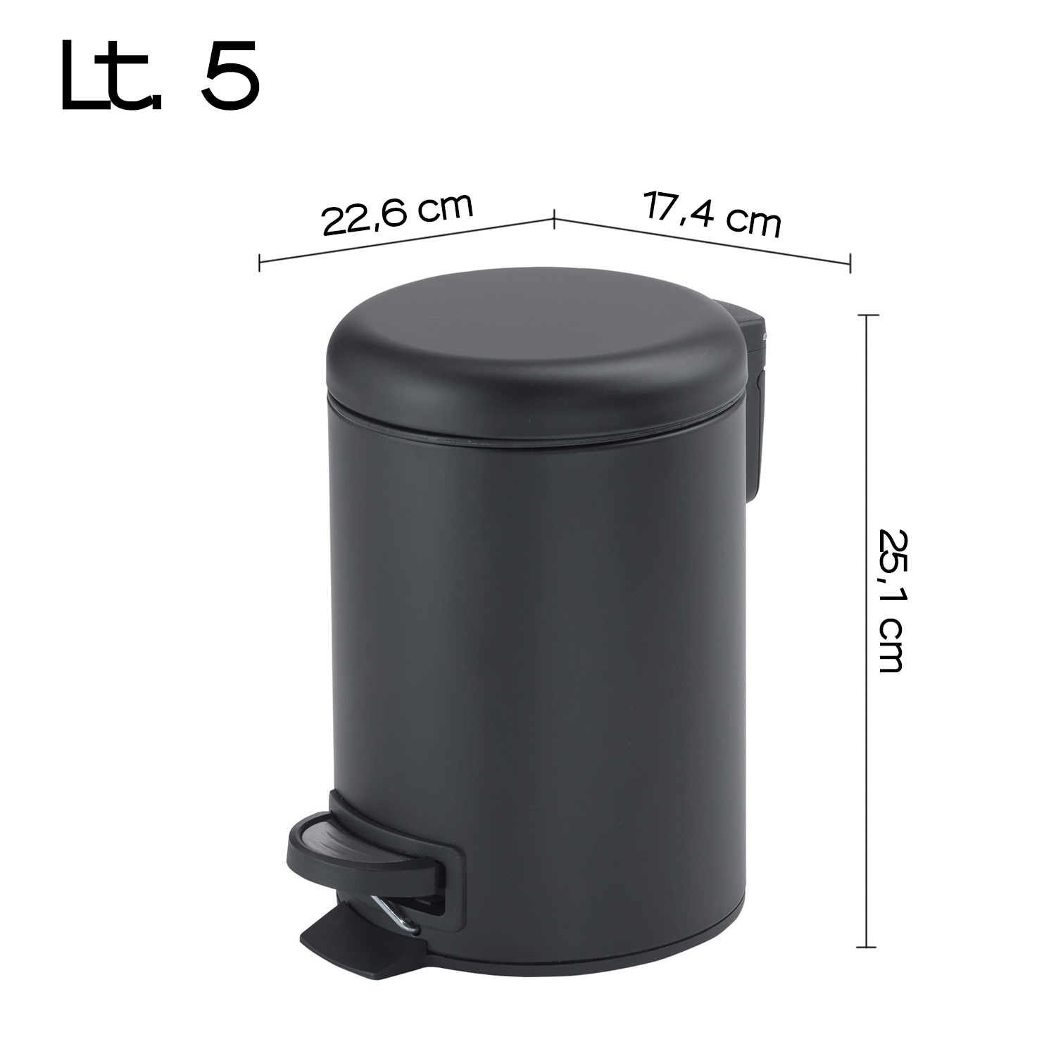 gedy-potty-poubelle-noir-mat-salle-de-bain image 2