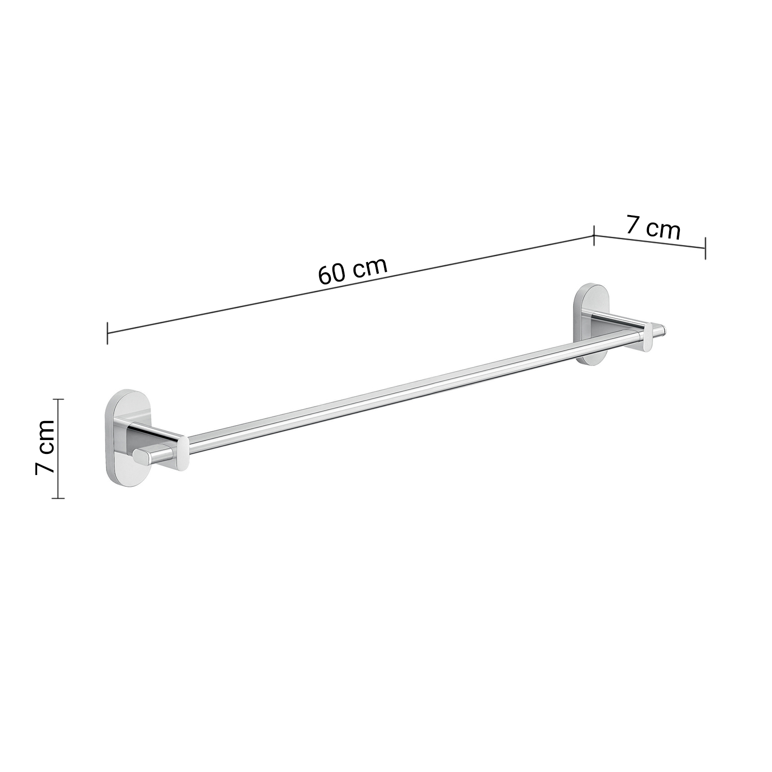 gedy-febo-porte-serviette-60-cm-chrome-mural-salle-de-bain image 2