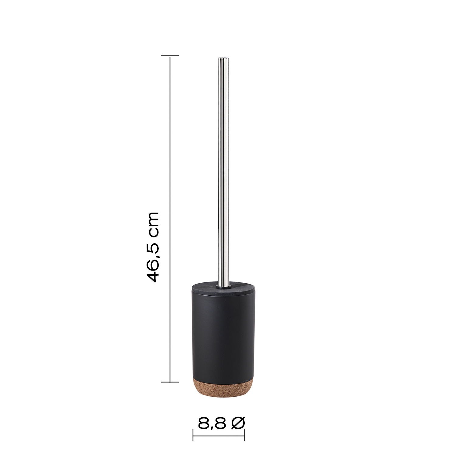 gedy-ilary-porte-brosse-wc-poser-noir-mat image 2