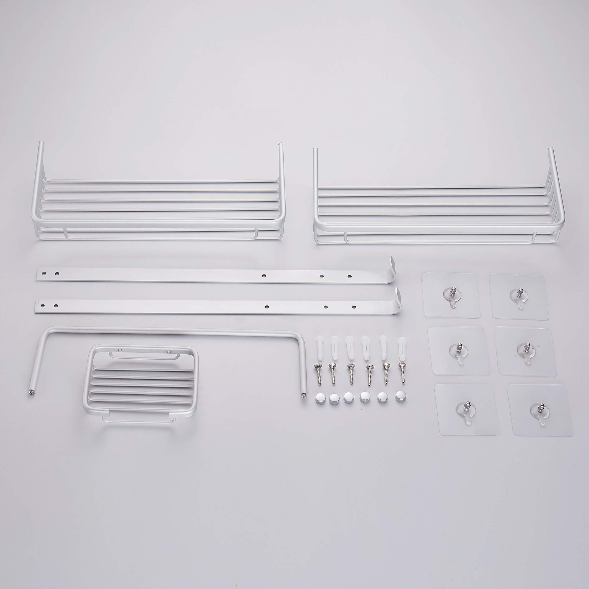 gricol-tag-res-de-douche-tag-re-sans-per-age-argent-2-niveaux-antirouille image 7