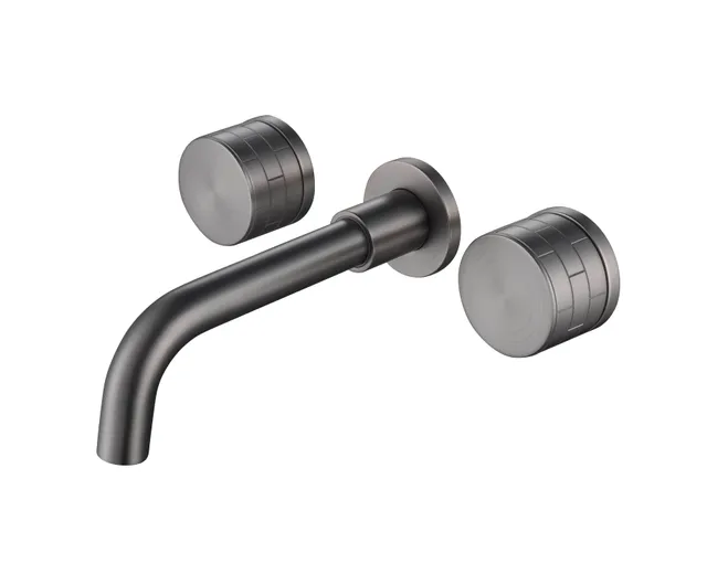hudor-pernesse-robinet-lavabo-mural-gunmetal-3-trous image 1