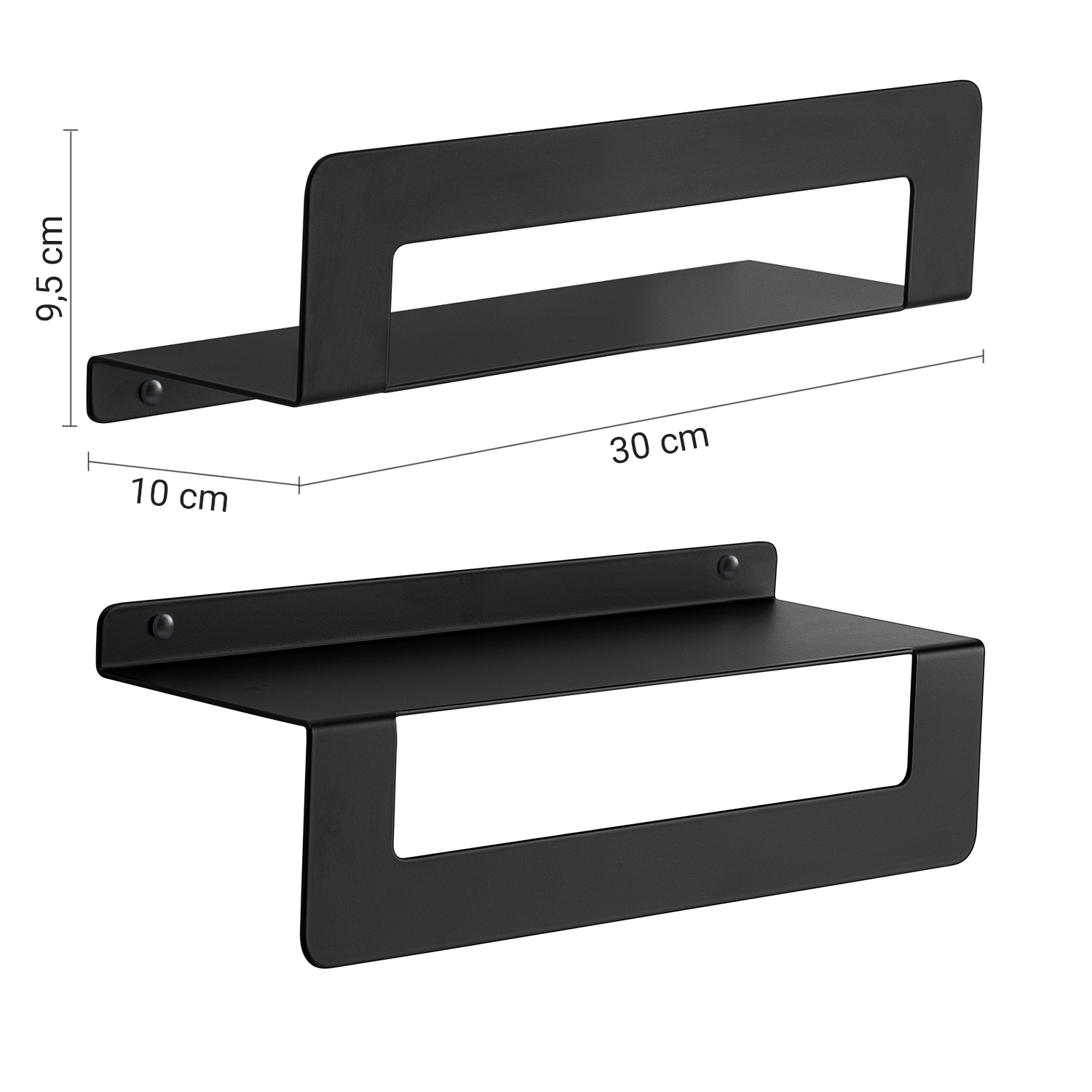 gedy-cleo-porte-objet-douche-et-porte-serviette-noir-mat image 2
