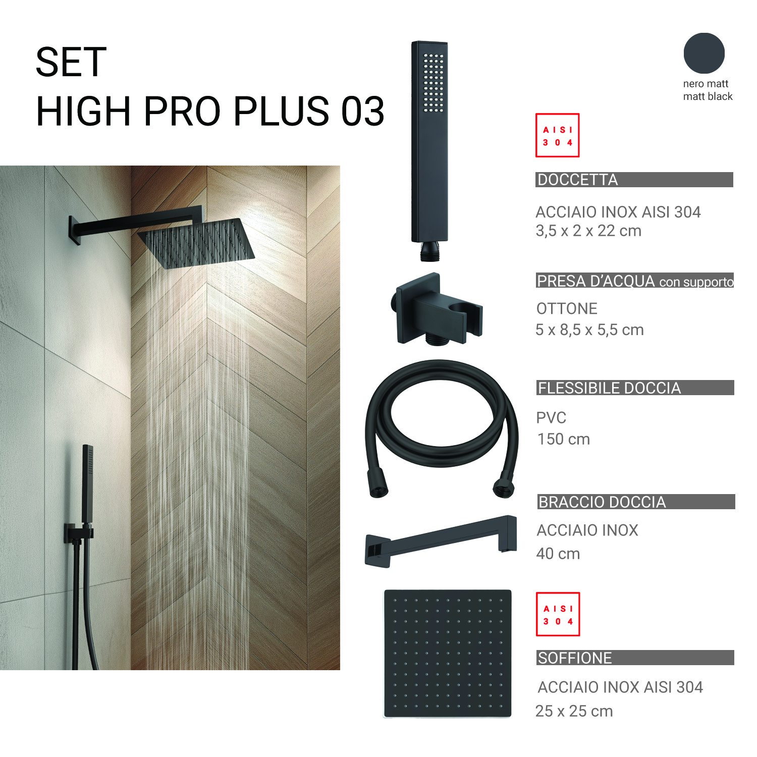 gedy-high-pro-plus-03-ensemble-douche-5-pi-ces-noir-mat image 1