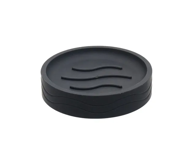 bisk-lines-black-mat-porte-savon-noir-mat-poser image 1
