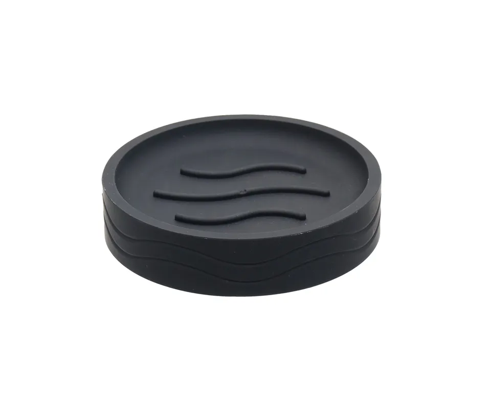 bisk-lines-black-mat-porte-savon-noir-mat-poser image 1