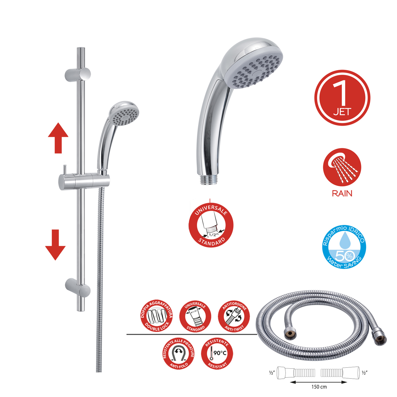 gedy-ensemble-de-douche-barre-r-glable-douchette-1-jet-poli image 3