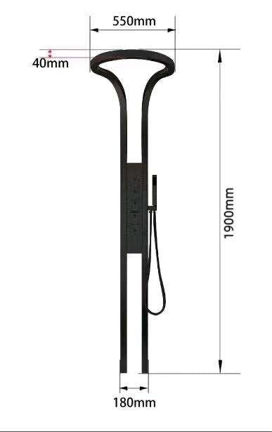 hudor-scamandre-colonne-de-douche-noir-mat-thermostatique image 6
