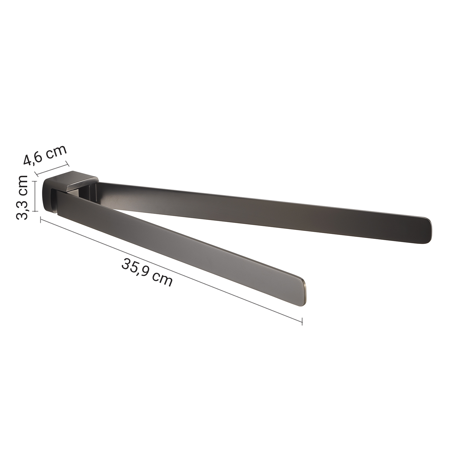 gedy-pirenei-porte-serviette-r-glable-gun-metal image 2