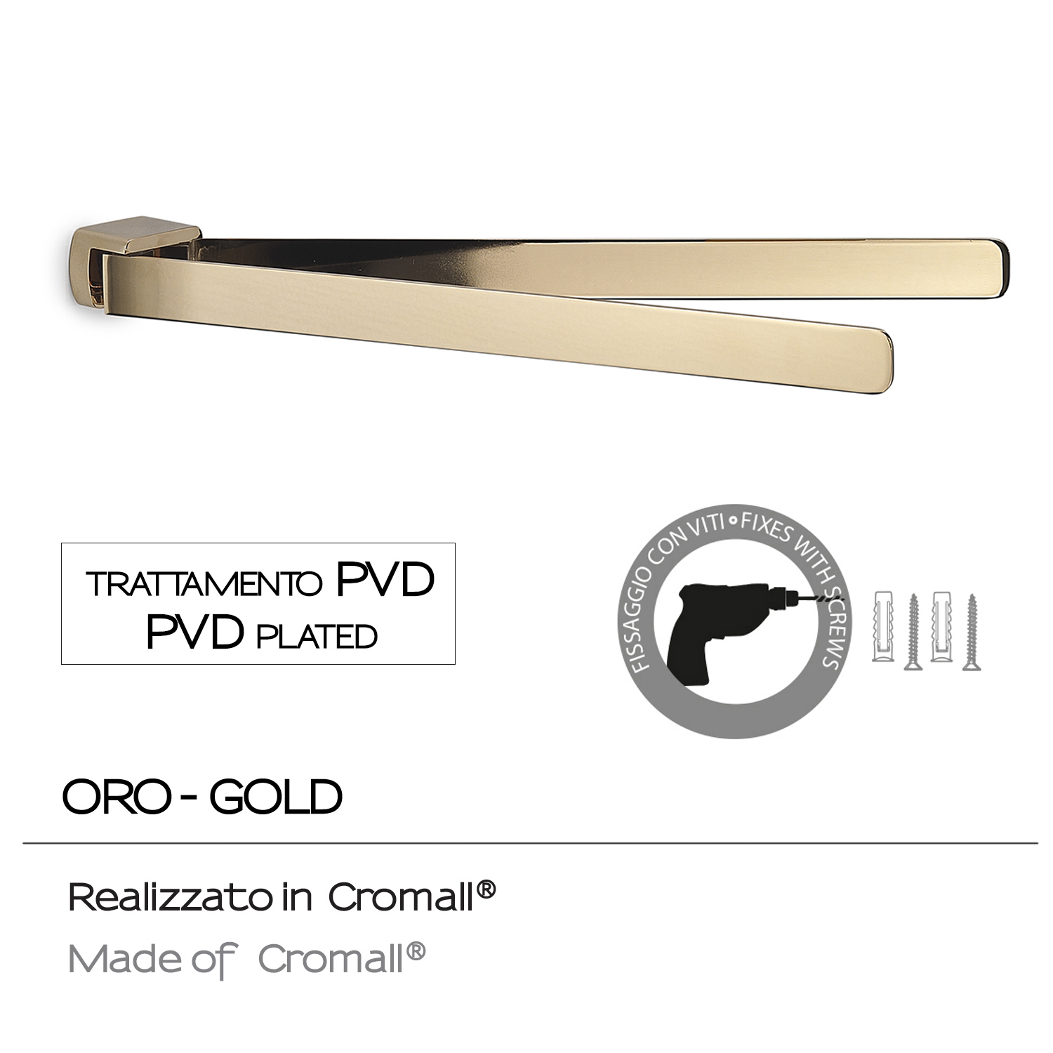 gedy-pirenei-porte-serviettes-r-glable-or-pvd image 3