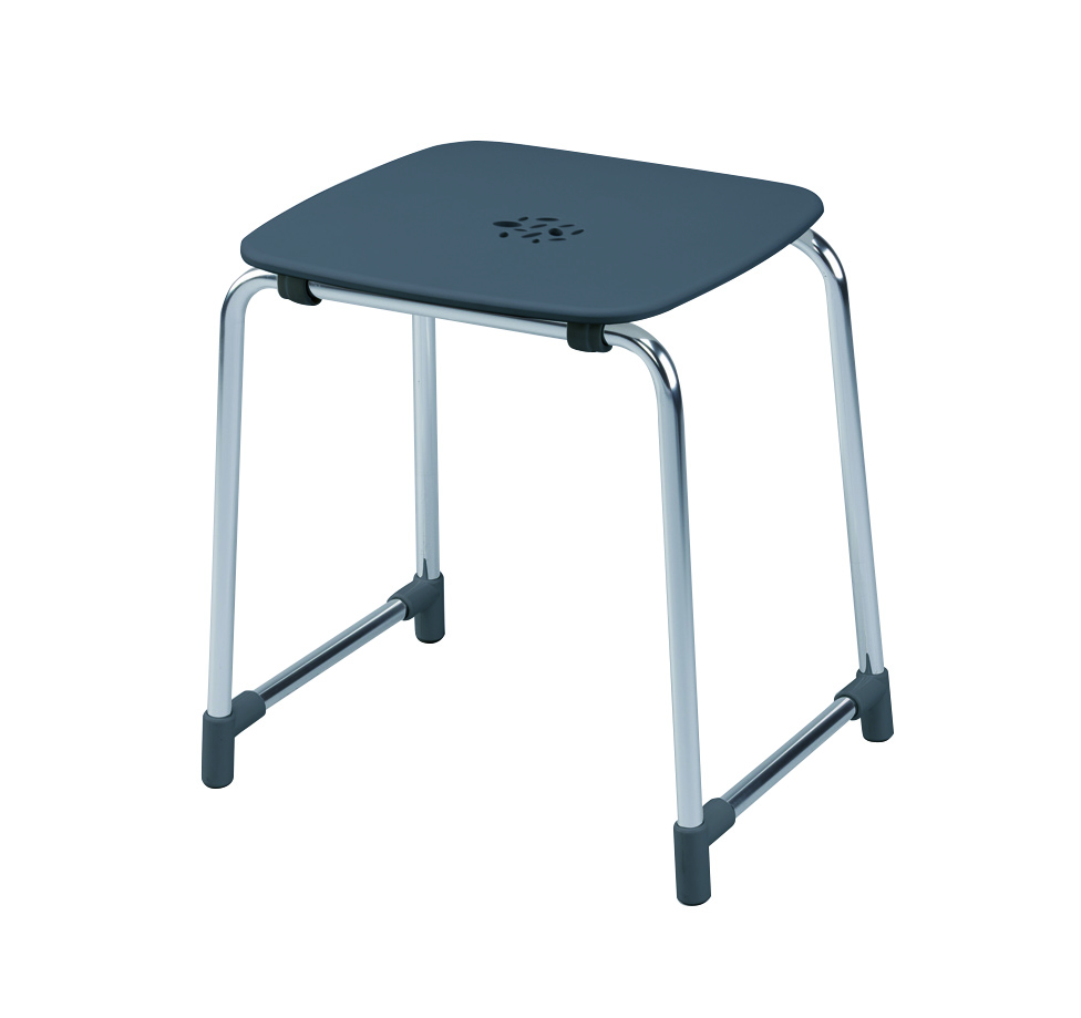 gedy-prima-classe-tabouret-anthracite-chrome image 1