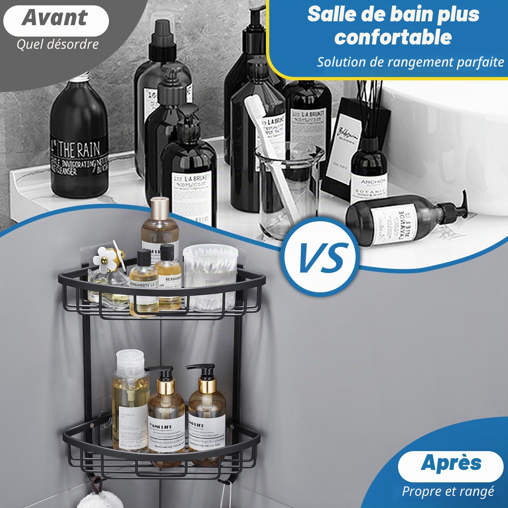 gricol-tag-res-de-douche-tag-re-sans-per-age-noir-lot-de-2 image 2