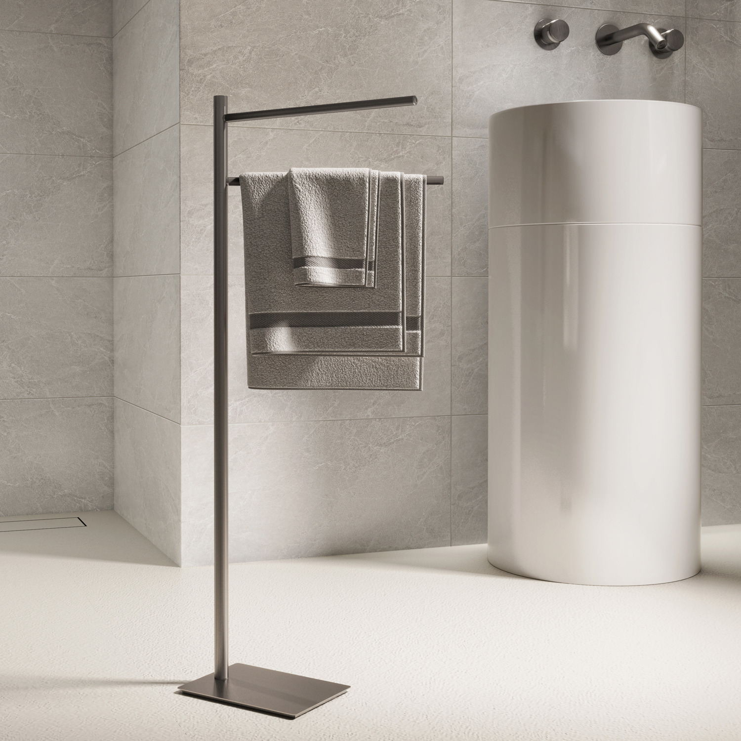 gedy-trilly-porte-serviettes-sur-pied-gun-metal image 3