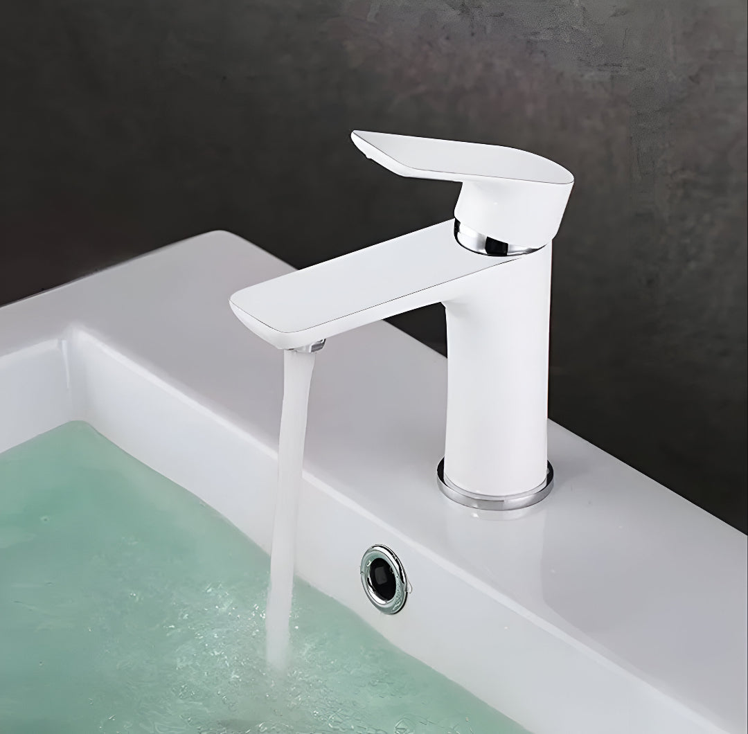 hudor-argolide-robinet-lavabo-blanc-mat-laiton image 4