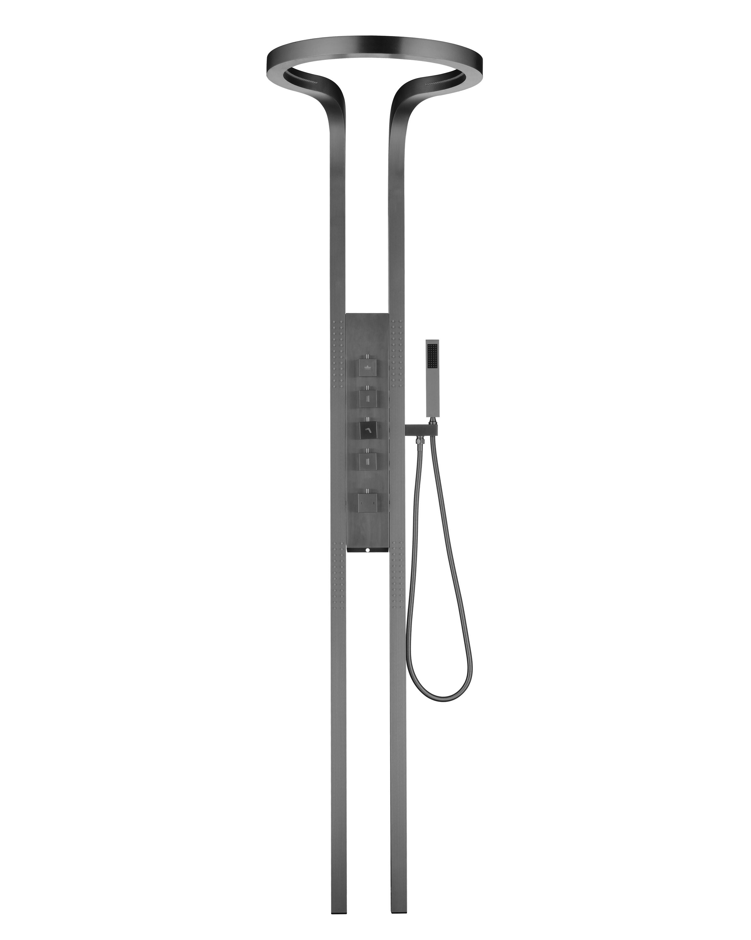 hudor-scamandre-colonne-de-douche-noir-mat-thermostatique image 1