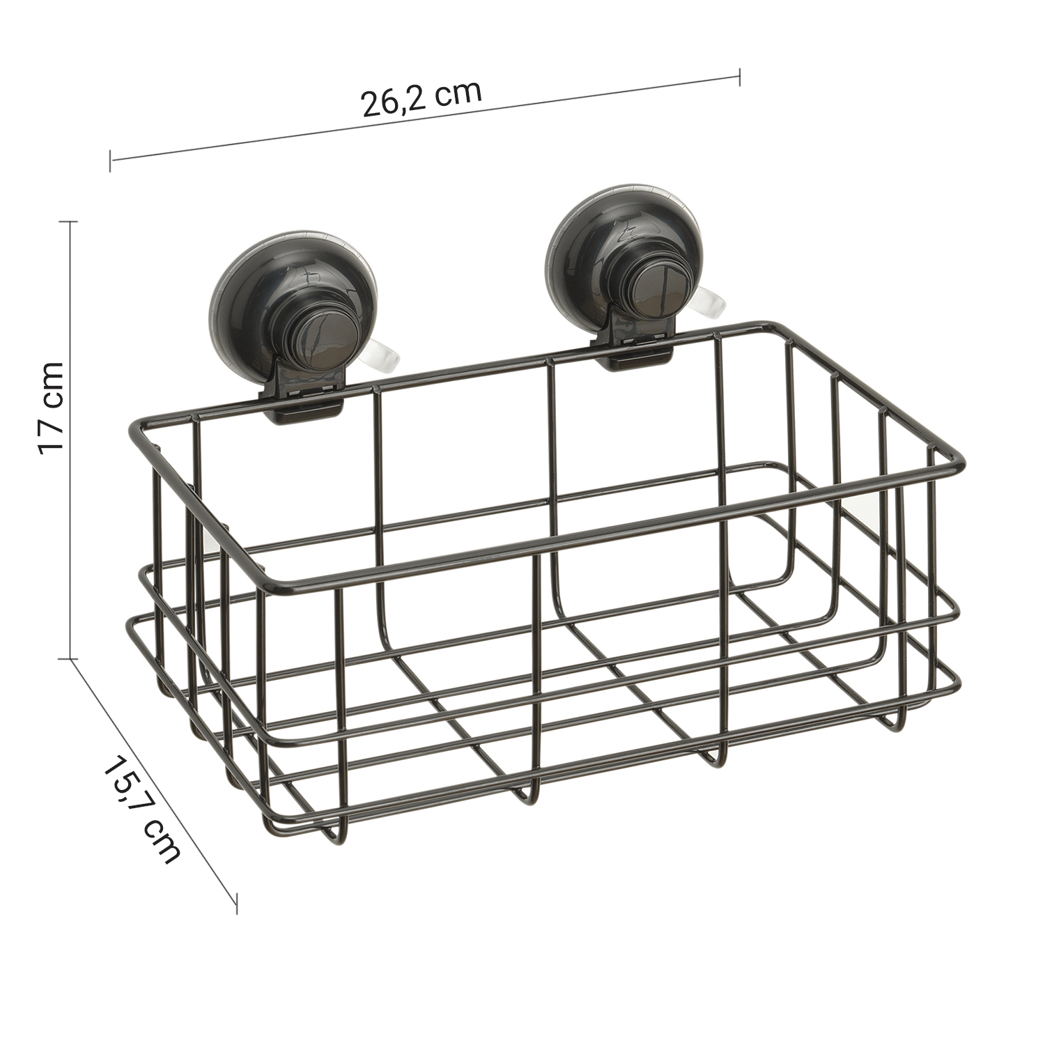 gedy-hot-panier-douche-rectangulaire-fil-noir-mat image 2