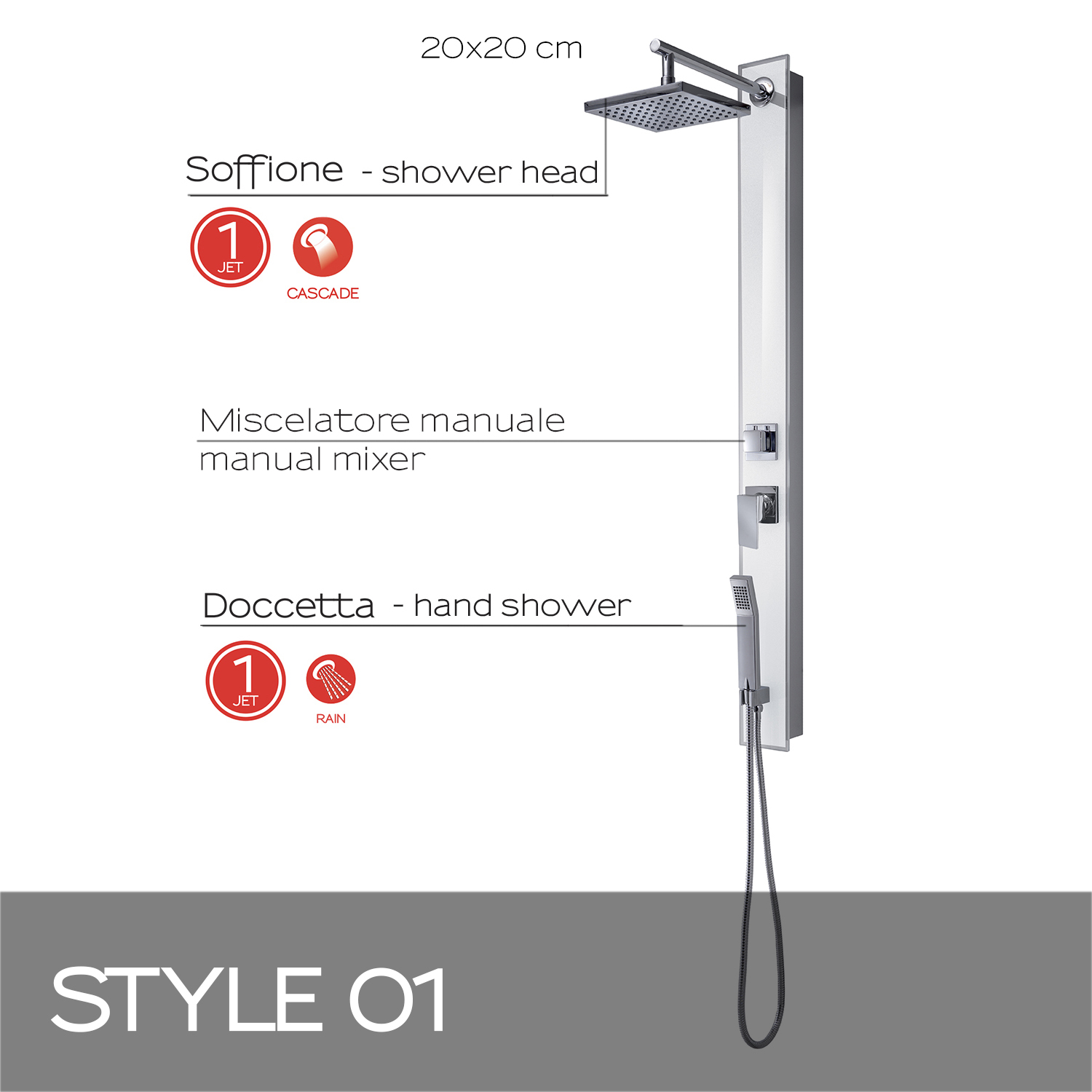gedy-style-01-panneau-de-douche-verre-tremp-blanc image 3
