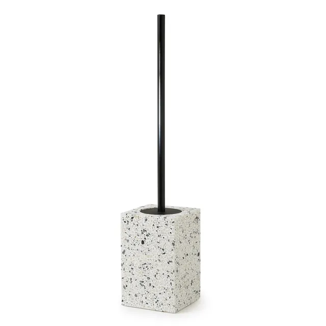 gedy-zoe-porte-brosse-wc-marbre-blanc-noir image 1