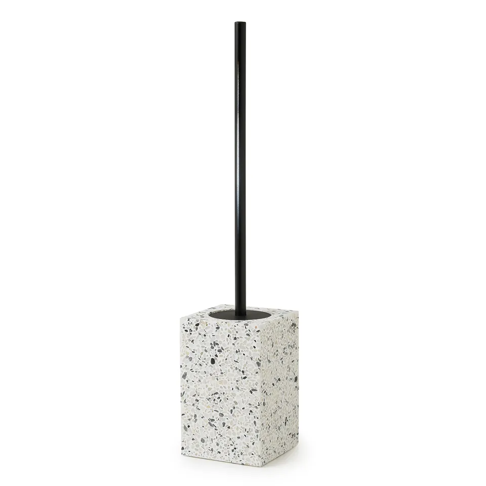 gedy-zoe-porte-brosse-wc-marbre-blanc-noir image 1