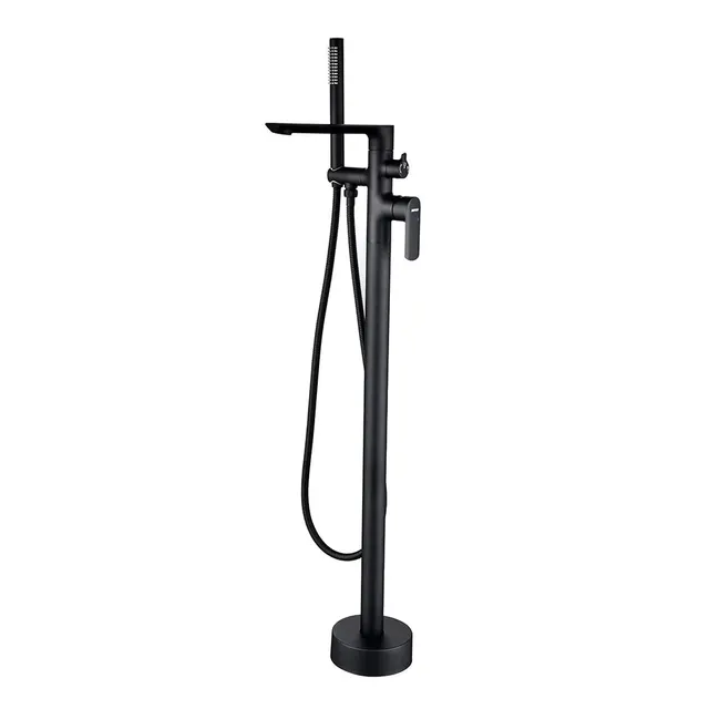 hudor-c-phise-robinet-baignoire-sur-pied-noir-mat-laiton image 1