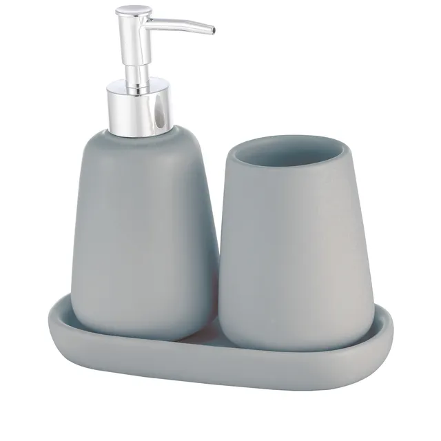 bisk-milo-ensemble-accessoires-salle-de-bain-gris image 1