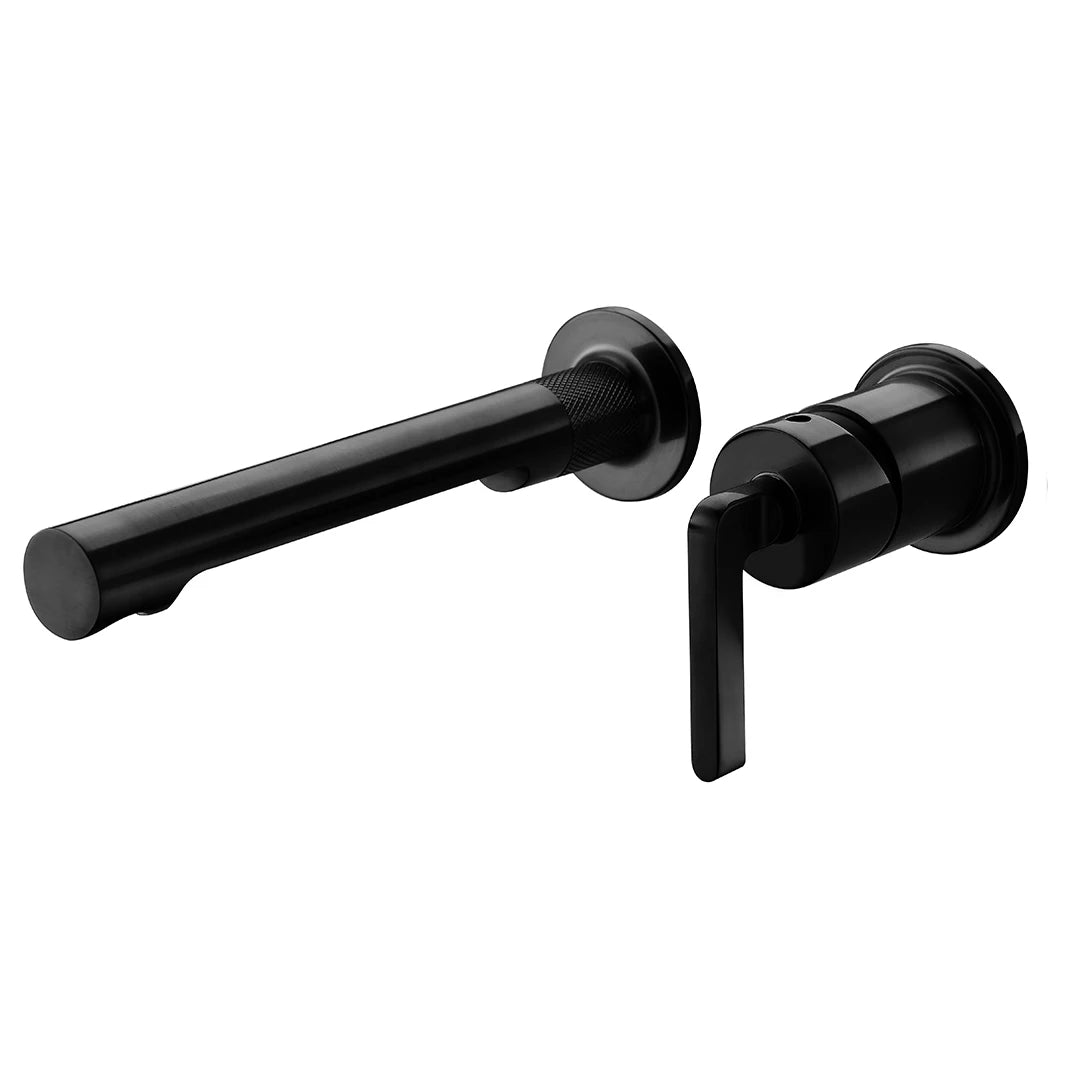 hudor-essential-robinet-lavabo-mural-noir-mat-laiton image 1