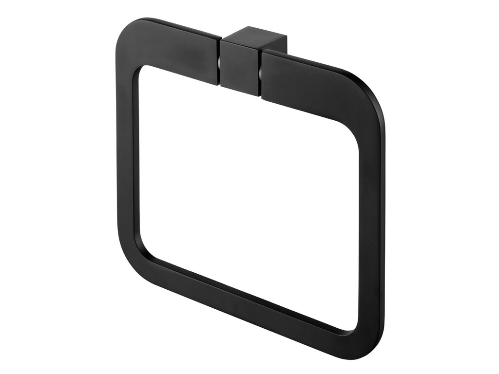 bisk-futura-black-anneau-porte-serviettes-mural-noir-mat image 1