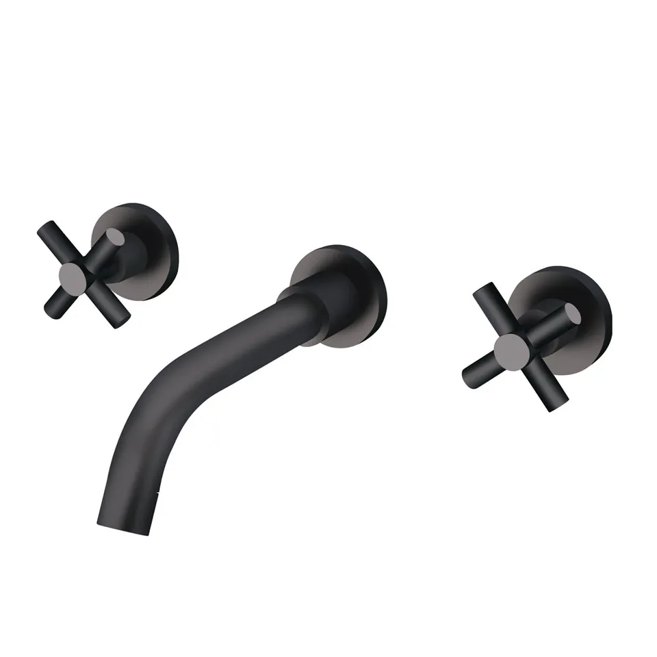 hudor-c-phise-004-robinet-lavabo-mural-noir-mat-laiton image 1