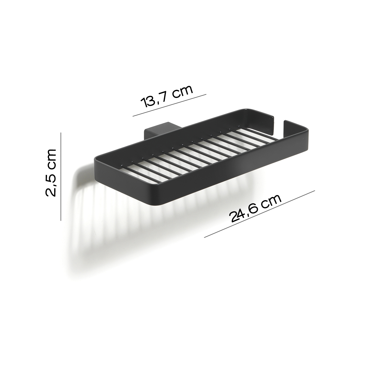 gedy-lounge-porte-objets-double-fil-douche-noir-mat image 3
