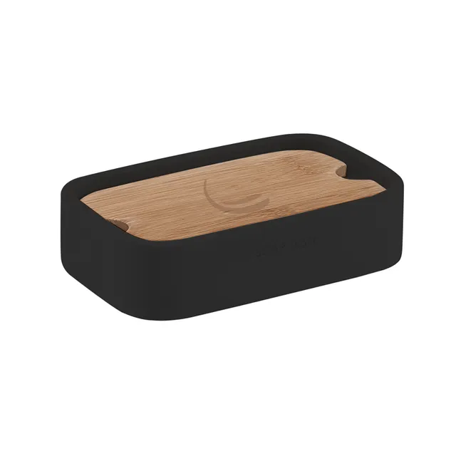 gedy-ninfea-porte-savon-noir-mat image 1