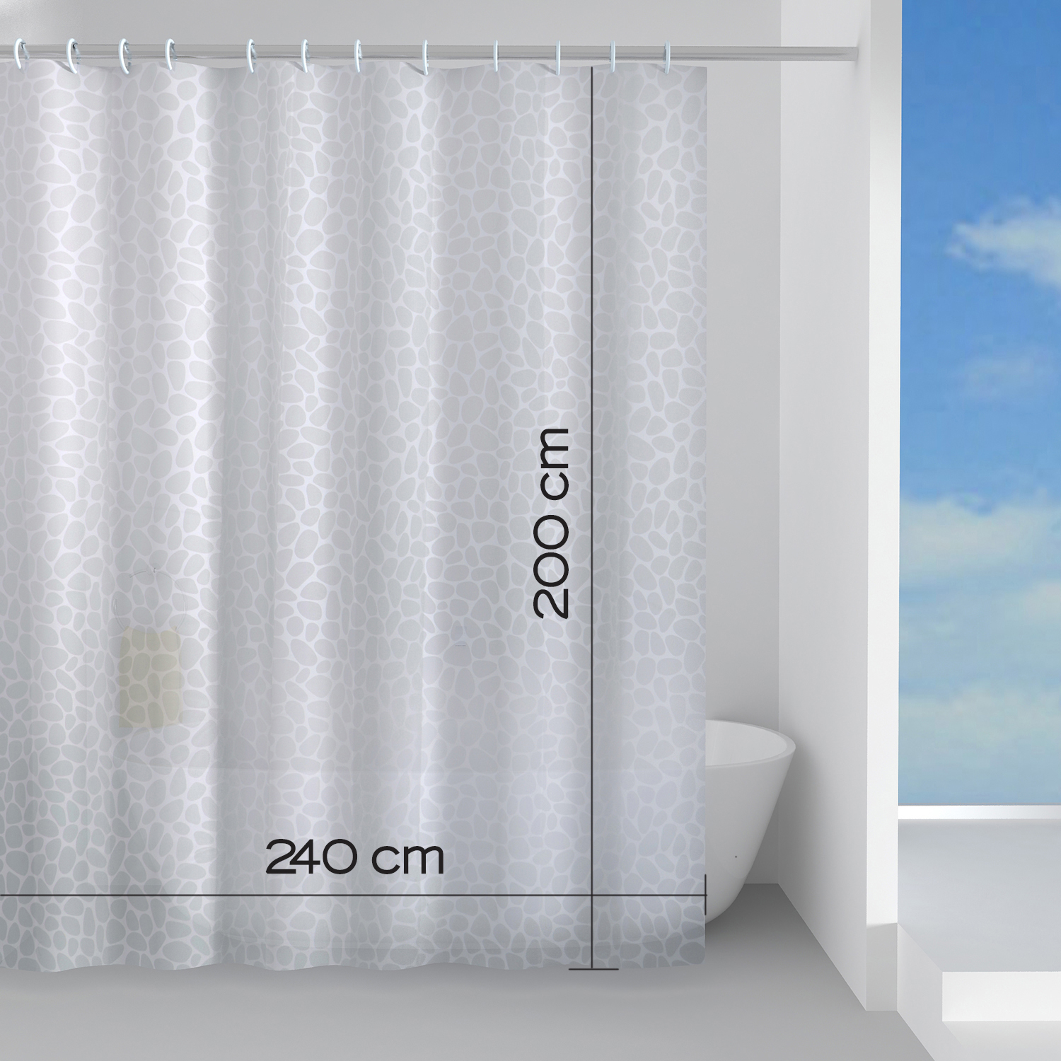 gedy-jungle-rideau-de-douche-240x200-cm-blanc image 2