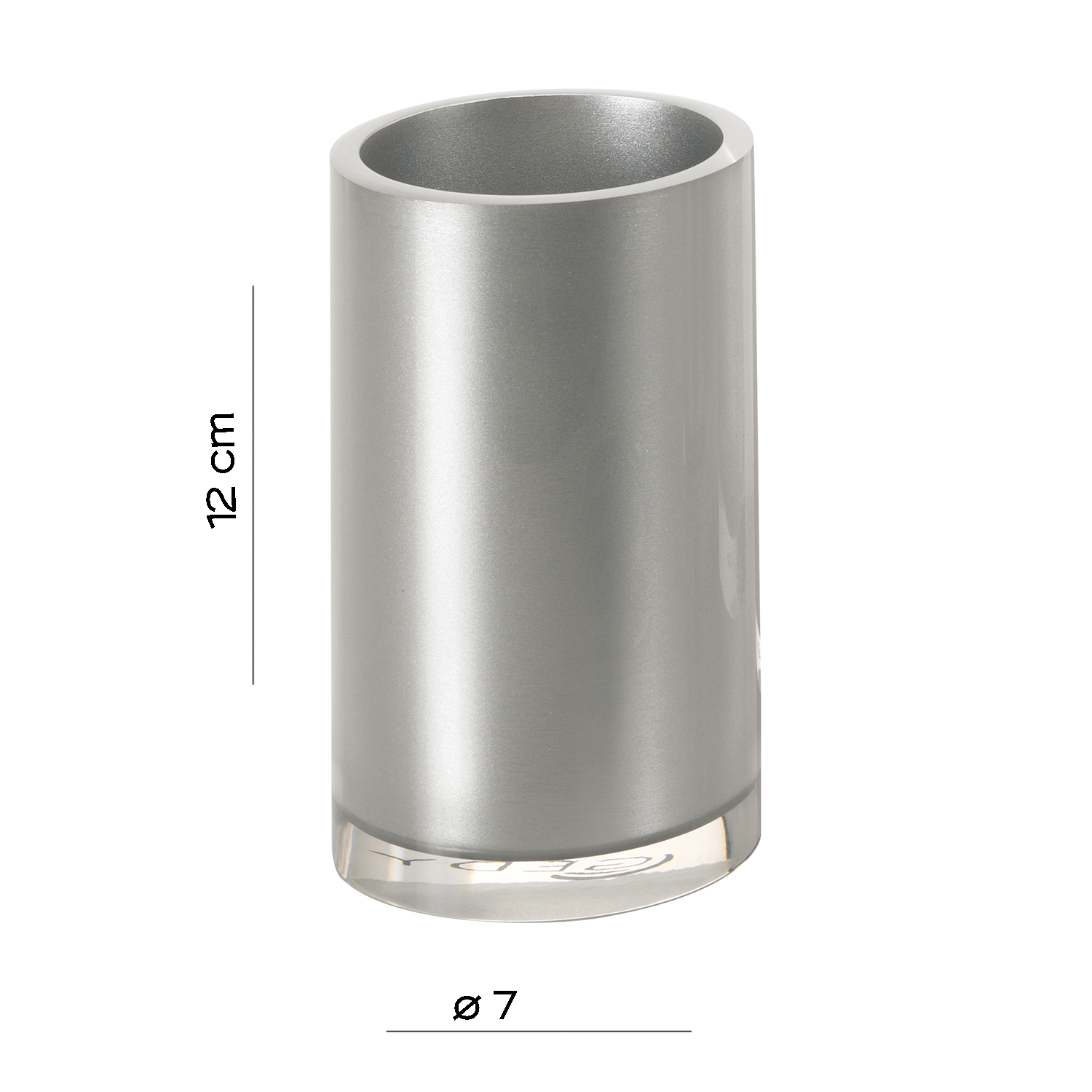 gedy-vega-porte-brosse-dents-gobelet-argent-poser image 2