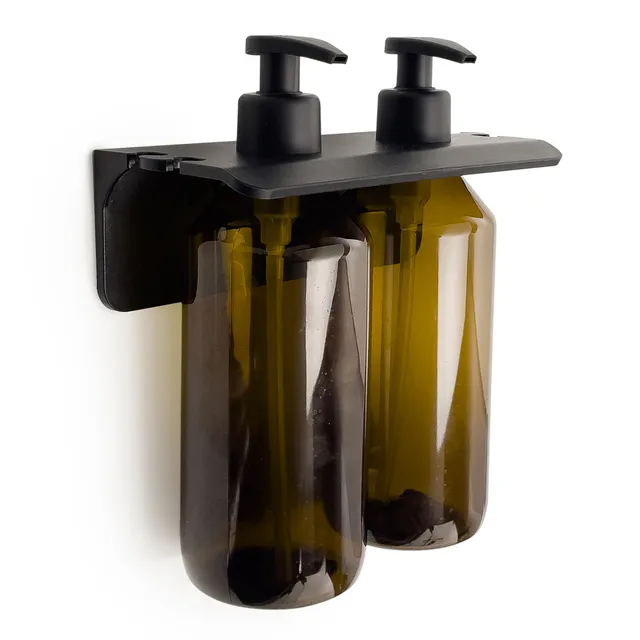 gedy-grouper-porte-flacons-douche-double-noir-mat image 1