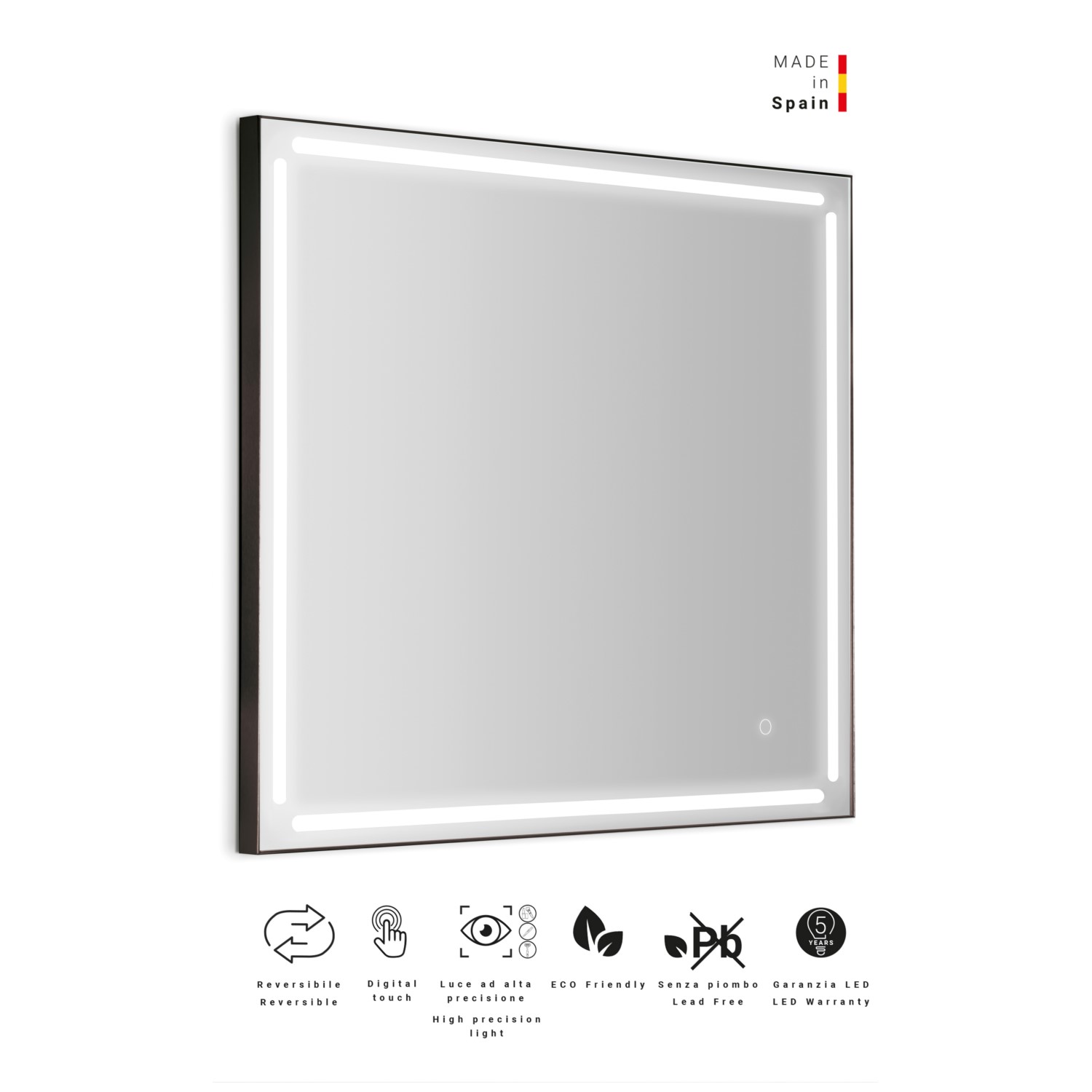 gedy-paul-miroir-80x80-cm-cadre-noir-mat image 3