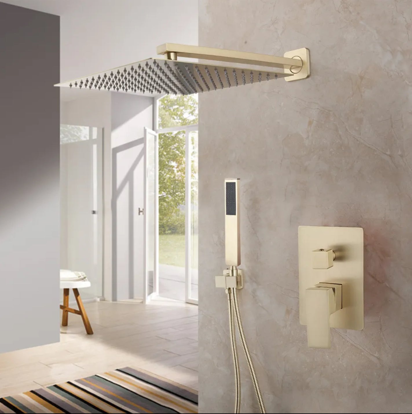 hudor-halys-sc23-douche-encastr-e-dor-bross image 3